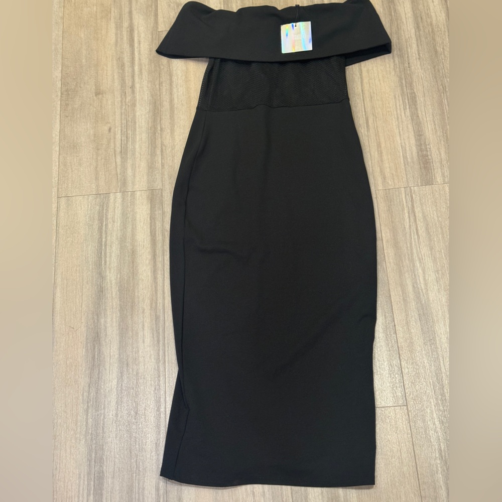 Missguided Black Midi Dress